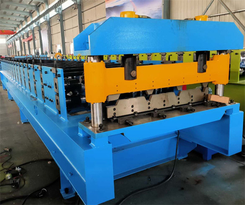 Rollo trapezoidal de la hoja del tejado del hierro 0.3-0.8m m que forma el panel del metal de la máquina que hace la máquina