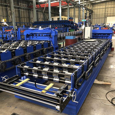 0.3-0.8 milímetros colorean el panel esmaltado metal de acero revestido de la teja de tejado que hace el rollo que forma la máquina