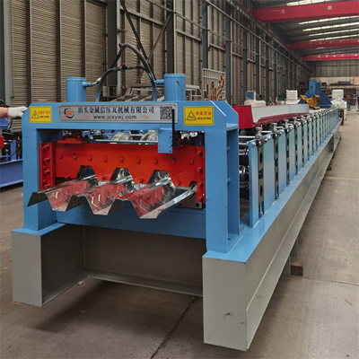 Rollo galvanizado del Decking del piso de acero que forma grueso material de la máquina 0.8-1.5 milímetros