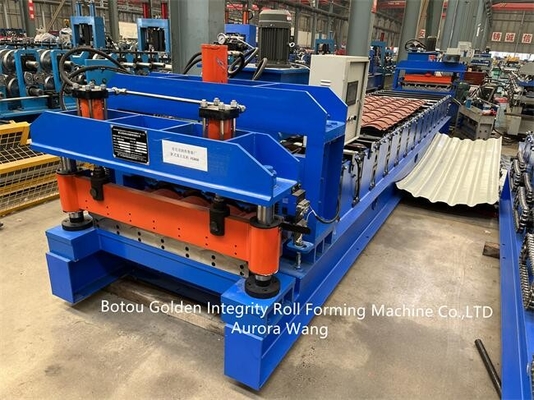Rollo esmaltado perfil de la teja del metal que forma la máquina de fabricación de ladrillo del CE de la máquina ISO9001