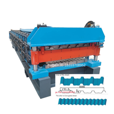 rollo del panel del tejado de 686 762 capas dobles que forma control del PLC de la máquina 380V