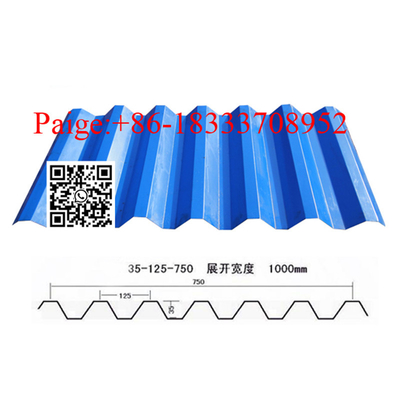 750 tipo rollo trapezoidal de acero de aluminio del panel de pared del revestimiento que forma la máquina
