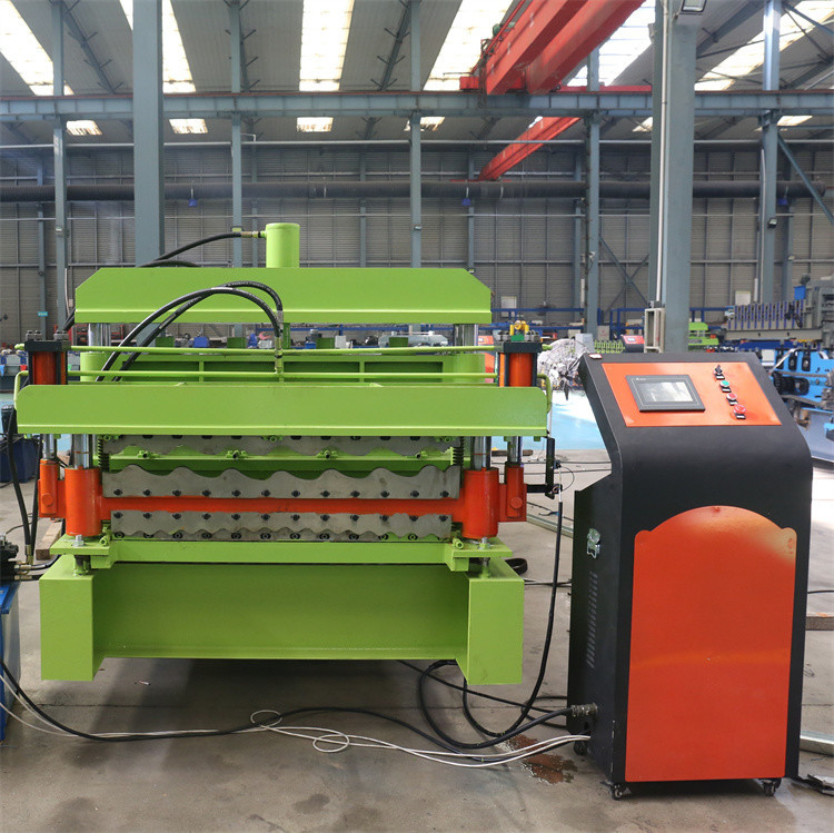 Rollo galvanizado de acero de la capa doble del tejado del color que forma la máquina para el material de construcción del metal