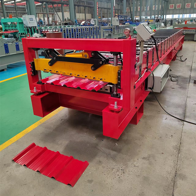 Rollo trapezoidal de la hoja del tejado del hierro 0.3-0.8m m que forma el panel del metal de la máquina que hace la máquina